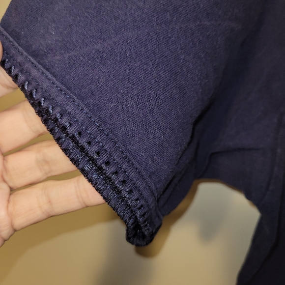 Northern Reflections Womens Medium Navy Blue V Neck Cotton Short Sleeve Top - Picture 3 of 4